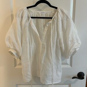 Frame Eyelet Cotton Blouse